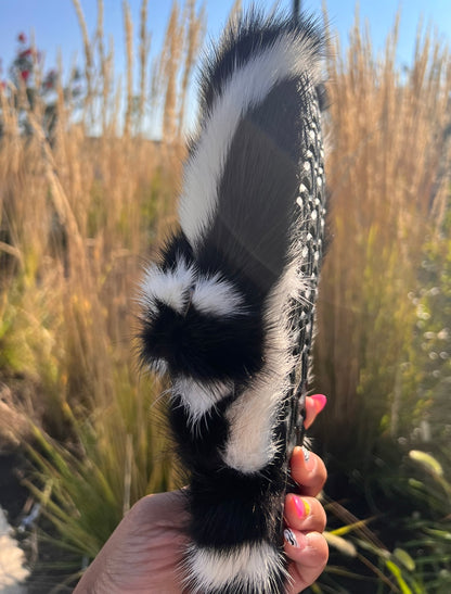 PREORDER stripe mink fur slides